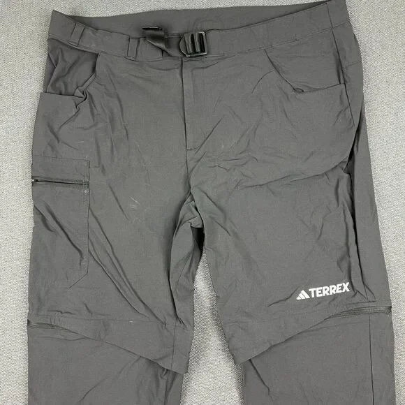 Adidas Pants Mens Large Black Terrex Utilitas Hiking Zip-Off Convertible Outdoor